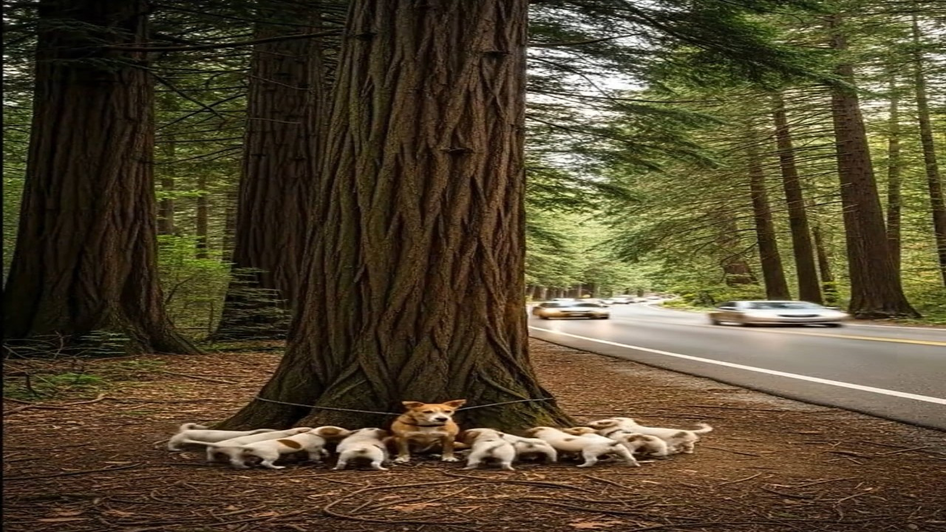 Full Story D1706076_Helping Pups on Rainy Forest Road