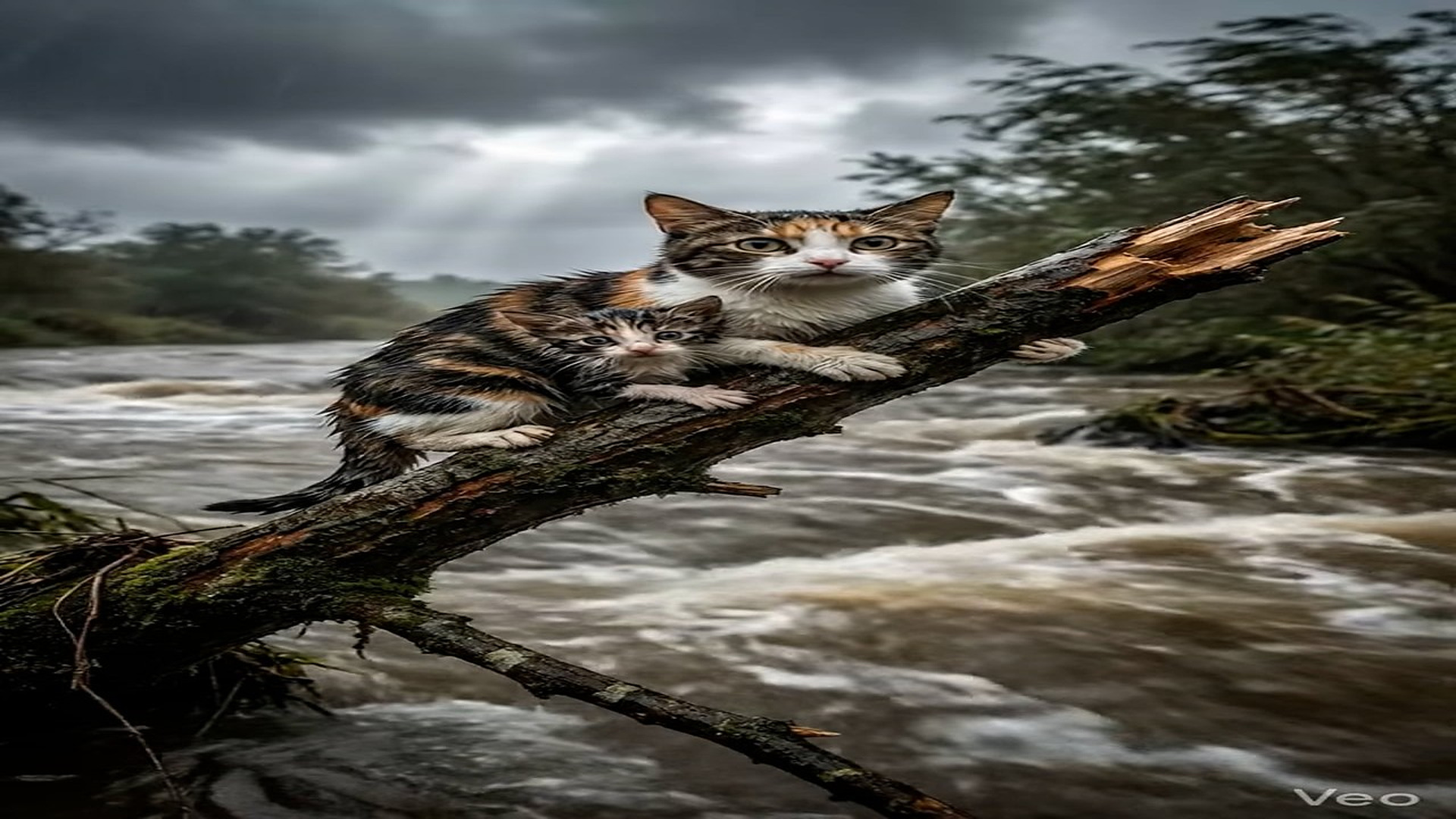 Full Story D1106051_reactions Braving Storm Rescue Team Saves Stranded Cat Tree #cats #cat #kitten #kittens #rescue #animal #animallove #an