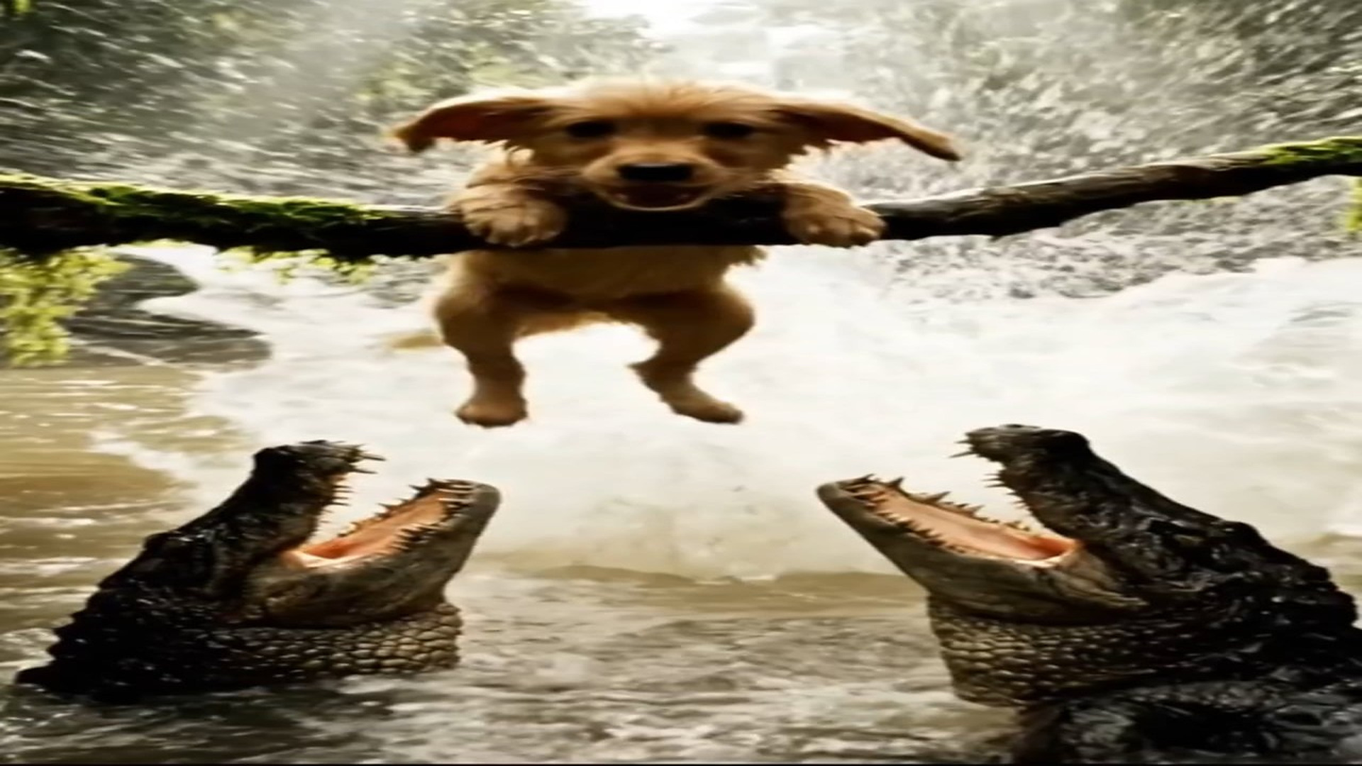 Full Story D1506109_Miracle Moment! Brave Monkey Grabs Crying Puppy Jaws of Death