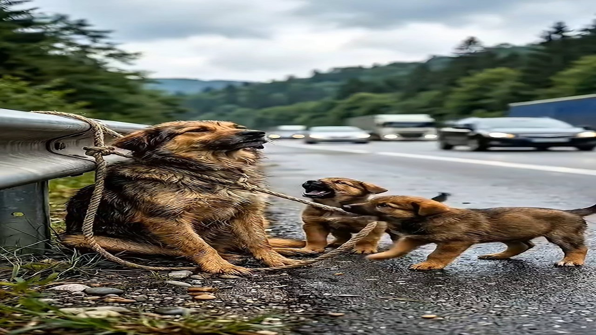 Full Story D2206007_Puppies Save Their Mother Pure love. Real courage. #DogRescue #PuppyLove #AnimalRescue #Emotional #SadStory #Viral #FYP