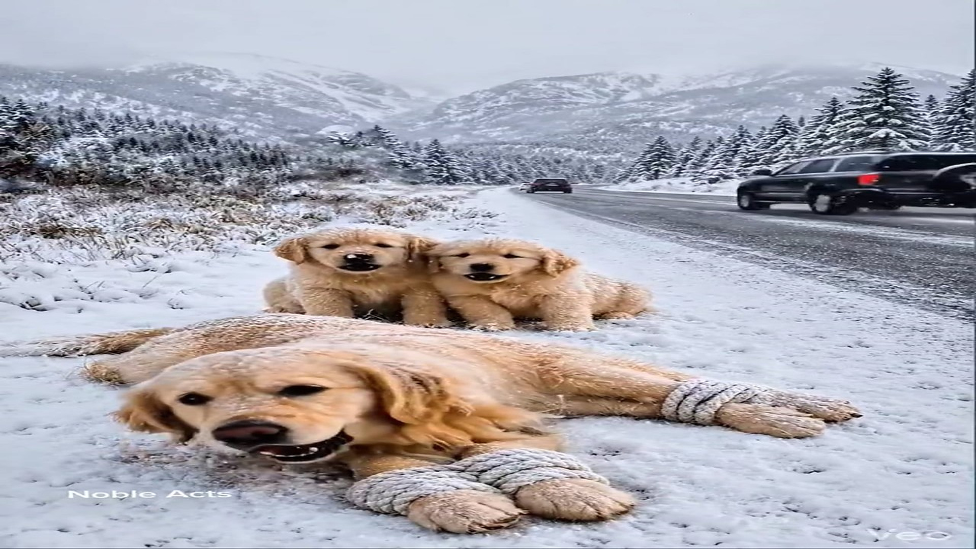 Full Story D2706052_reactions Frozen but Still Protecting Her Babies #reels Would you stop to save helpless dog family in snow mother dog t