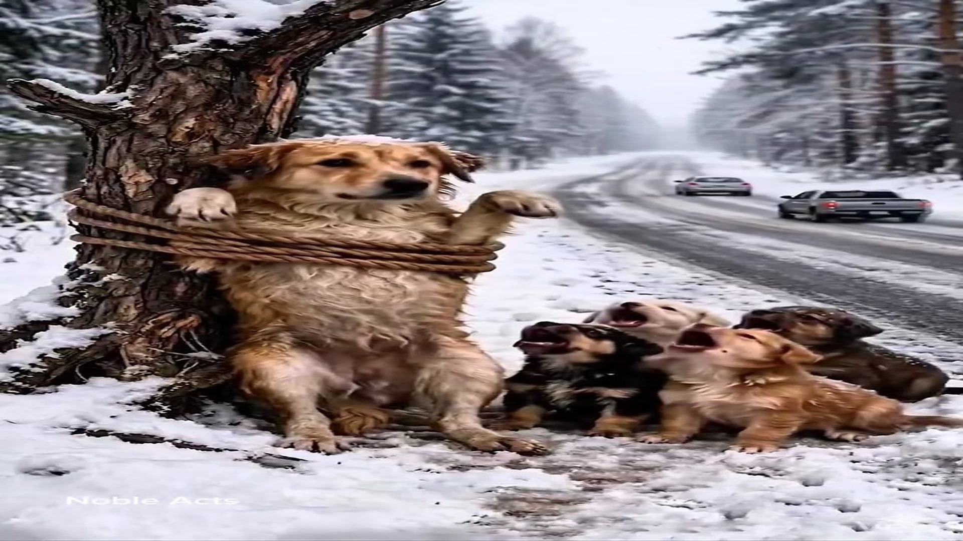 Full Story D2706057_reactions Heartbreaking Snow Rescue No One Stopped to Help #reels Would YOU stop to save helpless dog her puppies in fr
