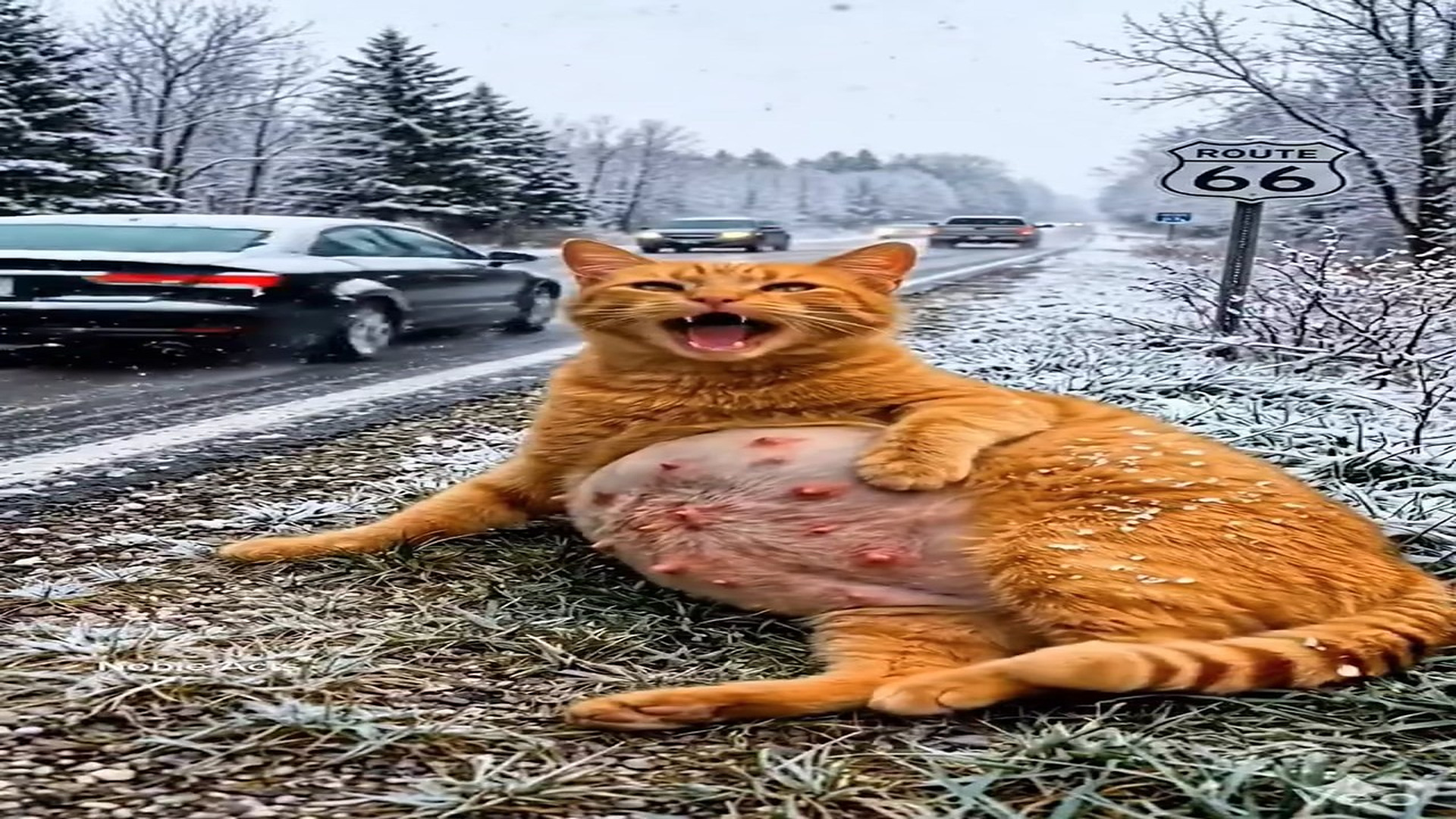 Full Story D2706060_reactions Pregnant Cat Crying Help in Snow #reels Have you ever seen helpless pregnant cat begging help on freezing sno