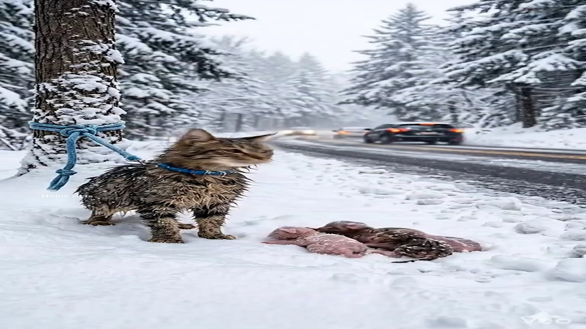 Full Story D2706065_reactions Heartbreaking Stray Cat Cries Help in Snowy Street #reels Have you ever seen mother love desperate in freezin