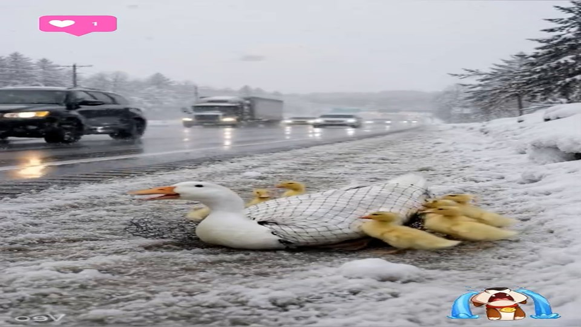 Full Story D2706041_reactions Frozen Duck Begs Help in Snow #reels Have you ever ignored an animal crying help on side of road emotional re