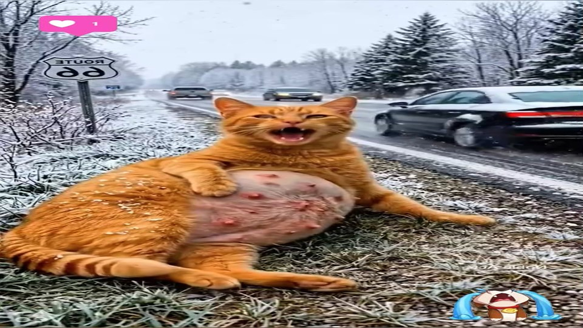 Full Story D2706060_reactions Pregnant Cat Crying Help in Snow #reels Have you ever seen helpless pregnant cat begging help on freezing sno