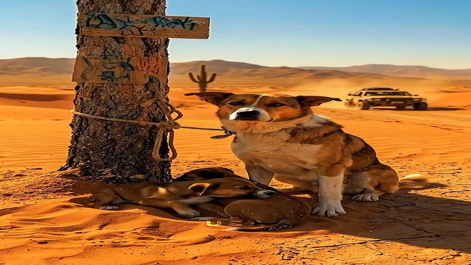 Full Story : D0407059_Why is She Tied Up Sad Story California Dunes. #california #dogrescue #sad #animallover #nature #desertlife #fyp USA An