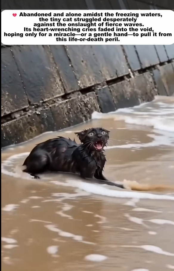 The Little Cat Against the Waves